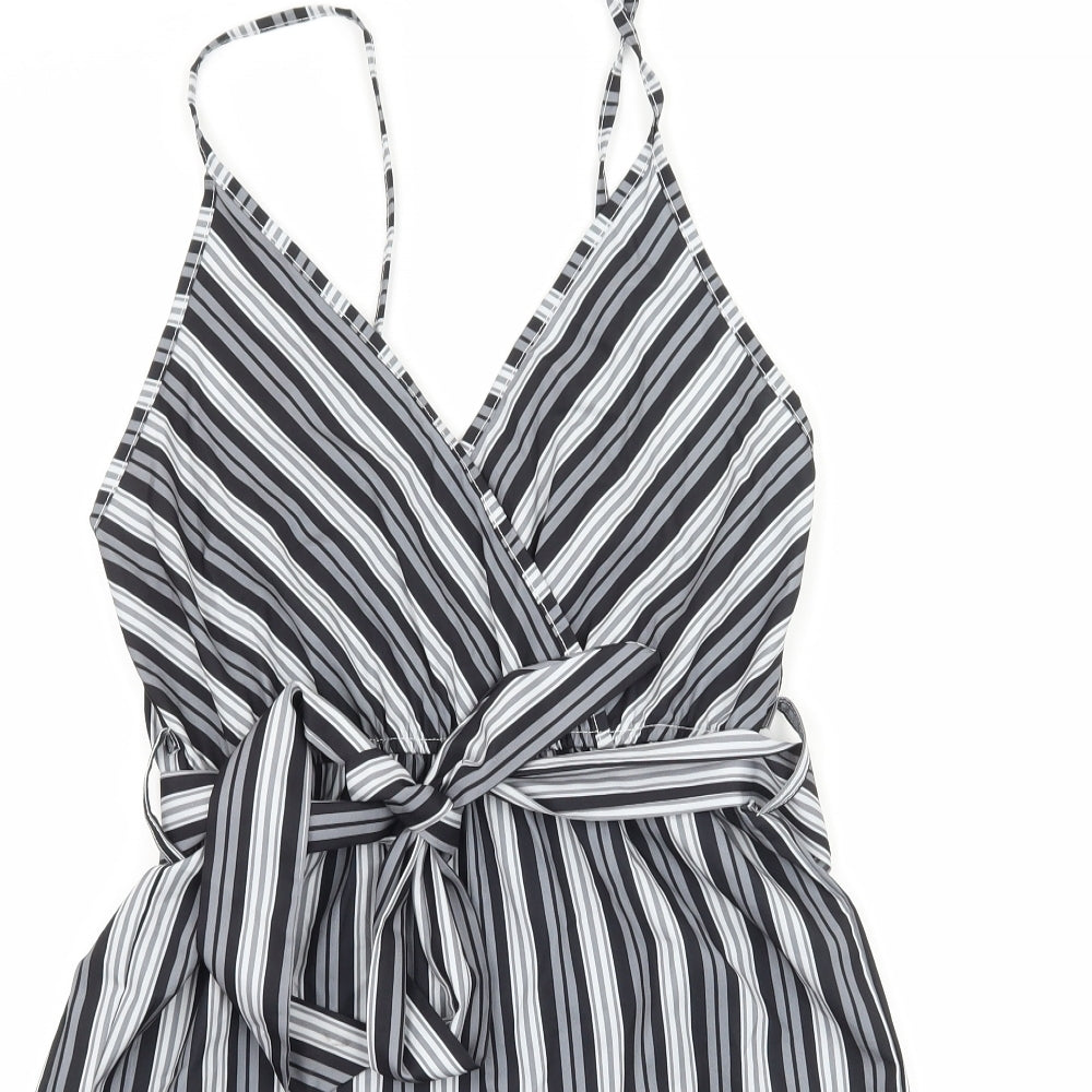 SheIn Womens Grey Striped  Playsuit One-Piece Size XS L4 in