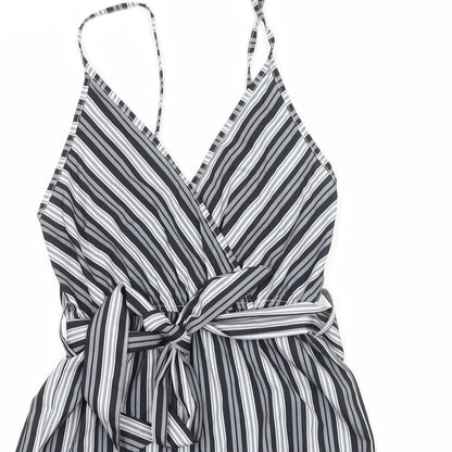 SheIn Womens Grey Striped  Playsuit One-Piece Size XS L4 in
