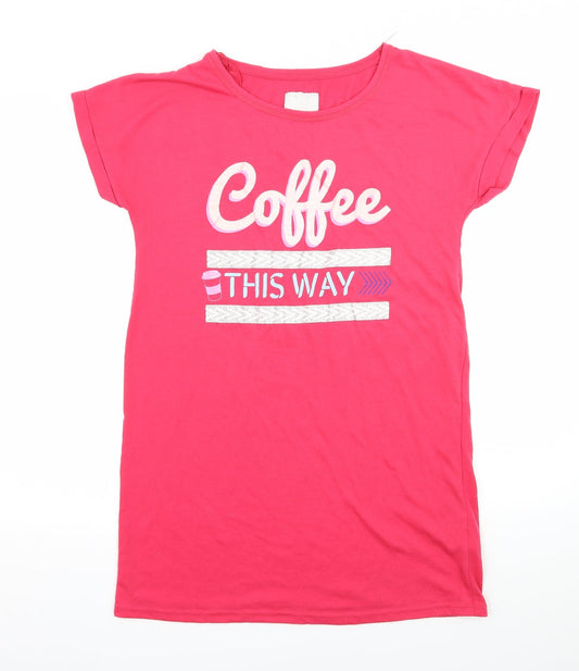 Matalan Womens Pink Geometric Jersey T-Shirt Dress  Size 8  - Coffee this way