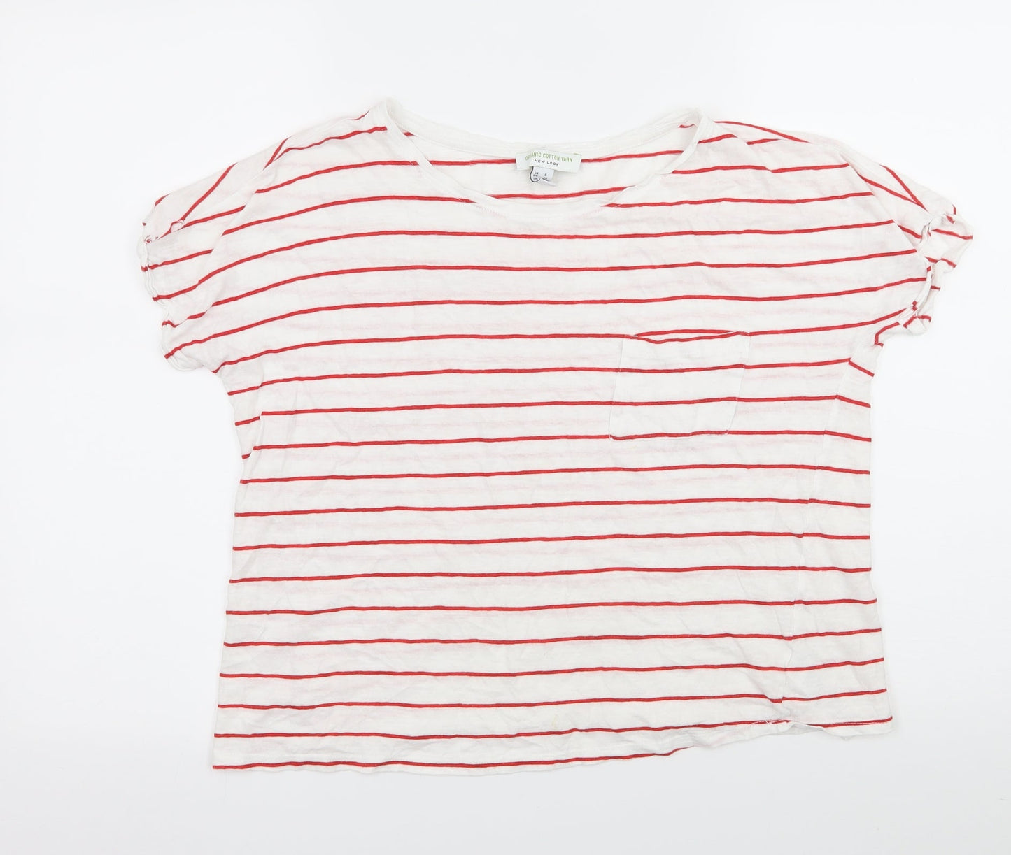 Womens UK Size 8 New Look White Basic T-Shirt
