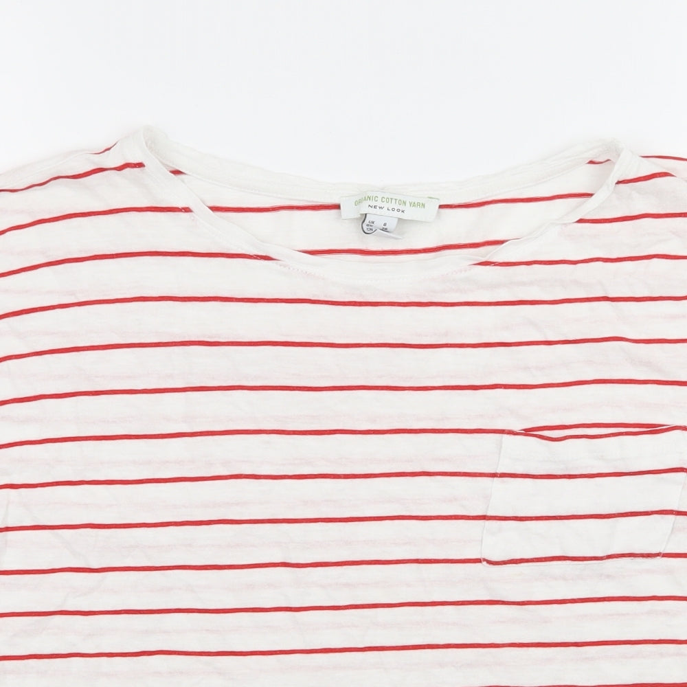 Womens UK Size 8 New Look White Basic T-Shirt