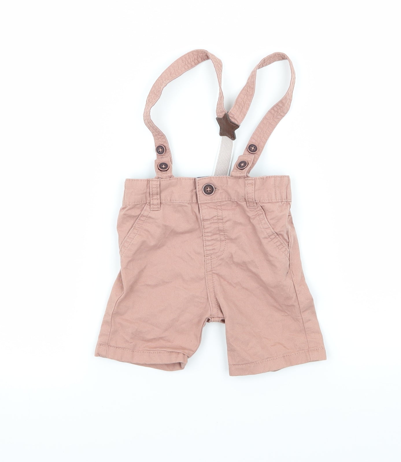 F&F Baby Pink   Cropped Trousers Size 6-9 Months  - Braces Included