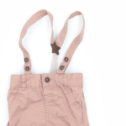 F&F Baby Pink   Cropped Trousers Size 6-9 Months  - Braces Included
