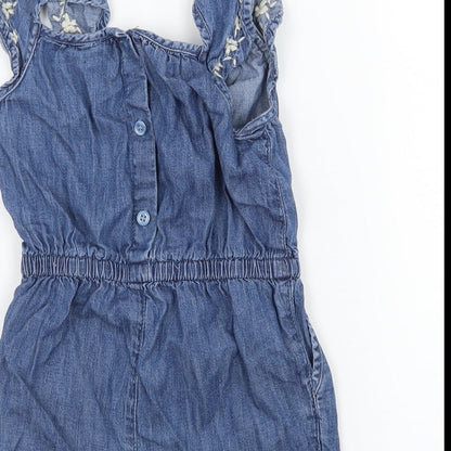Gap Girls Blue  Denim Dungaree Outfit/Set Size 18-24 Months