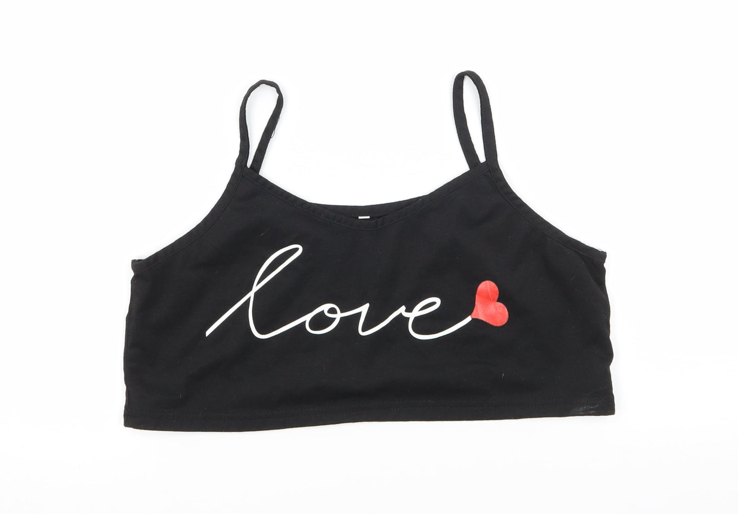 Womens UK Size S Preworn Black Camisole Tank