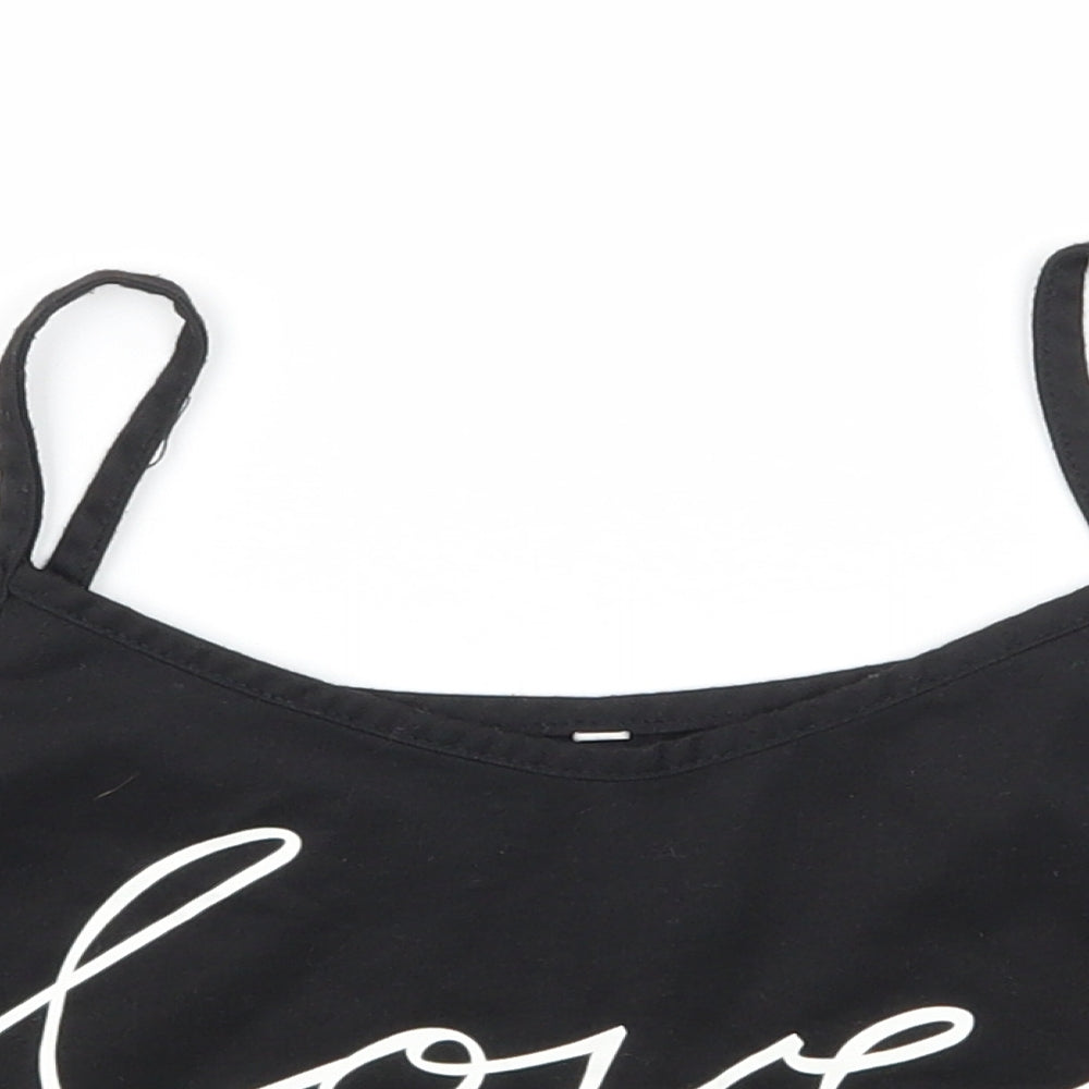 Womens UK Size S Preworn Black Camisole Tank