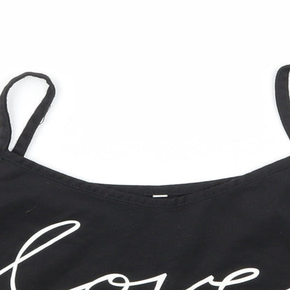 Womens UK Size S Preworn Black Camisole Tank