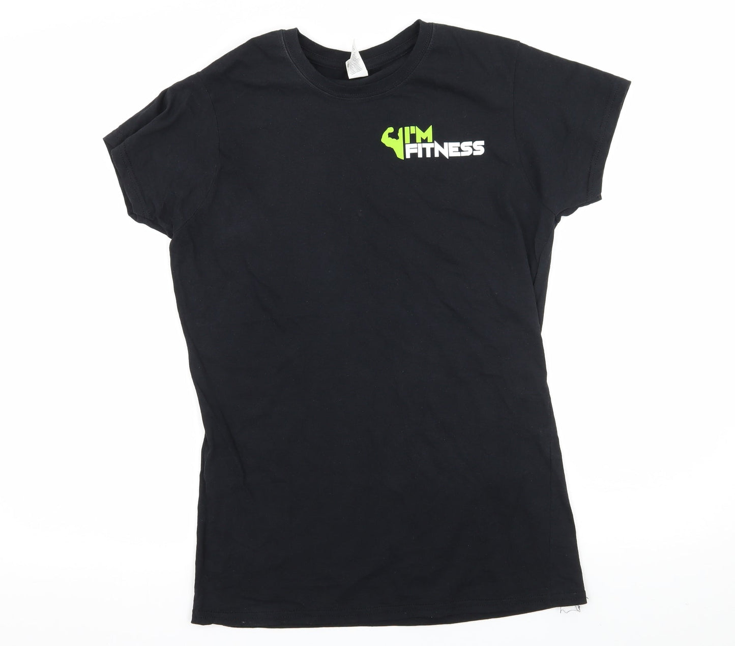 Womens UK Size L Gildan Black Basic T-Shirt
