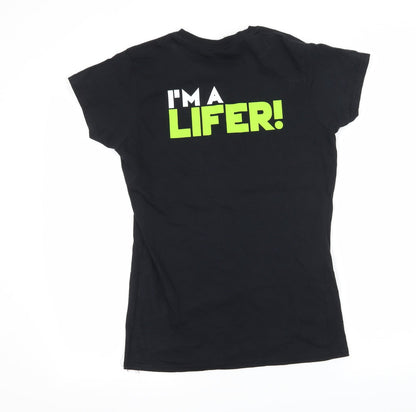 Womens UK Size L Gildan Black Basic T-Shirt