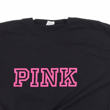 Womens UK Size L Fruit of the Loom Black Basic T-Shirt