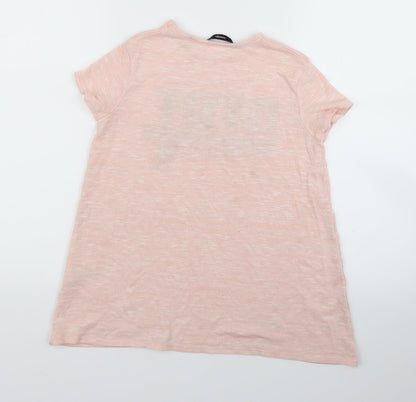 George Girls Pink Fair Isle  Basic T-Shirt Size 9-10 Years