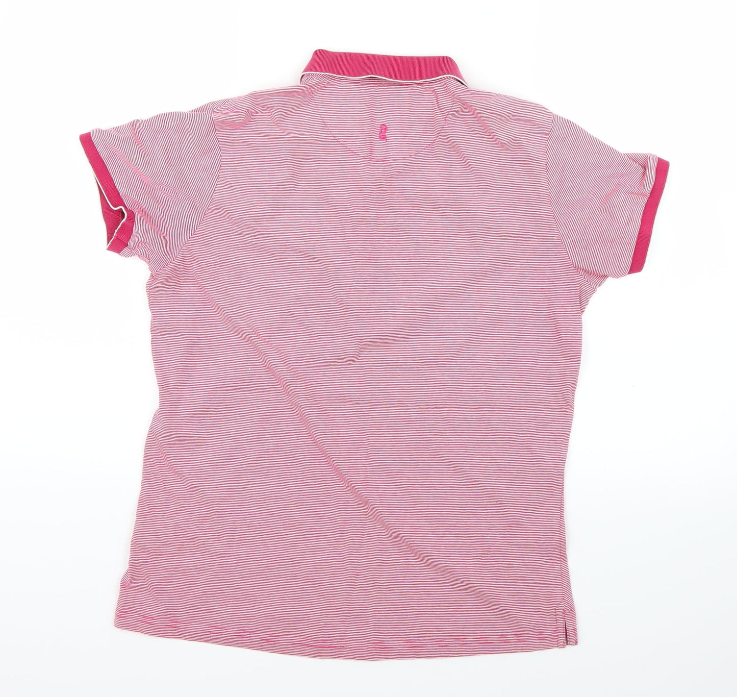 Glenbrae Womens Pink Striped  Basic Polo Size M