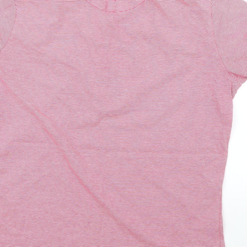 Glenbrae Womens Pink Striped  Basic Polo Size M