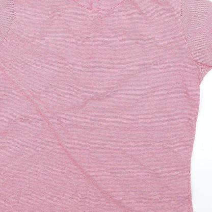 Glenbrae Womens Pink Striped  Basic Polo Size M