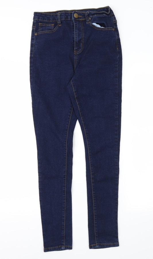 Boohoo Womens Blue  Denim Skinny Jeans Size 8 L28 in