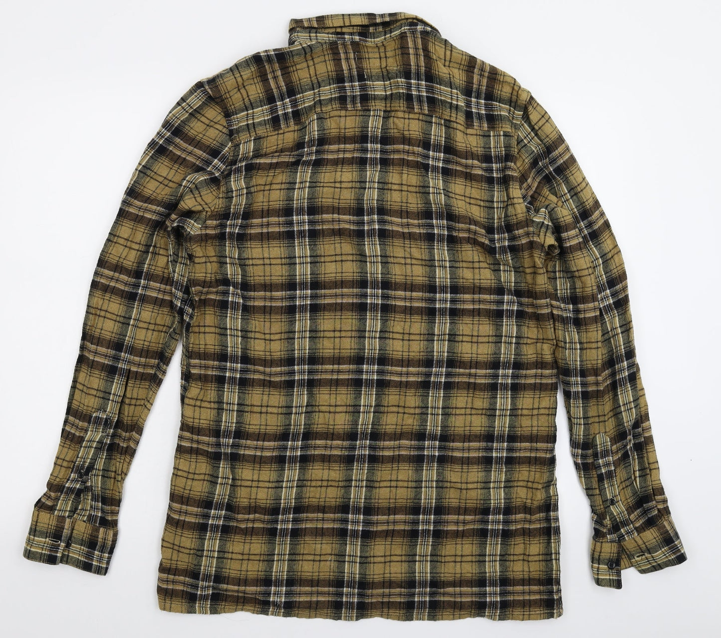 Primark Mens Beige Check   Button-Up Size M