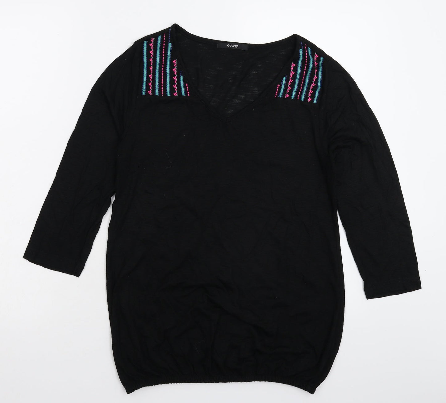 George Womens Black   Basic T-Shirt Size 12