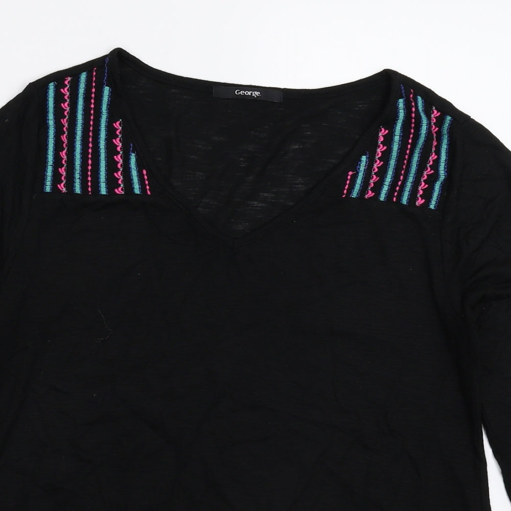 George Womens Black   Basic T-Shirt Size 12