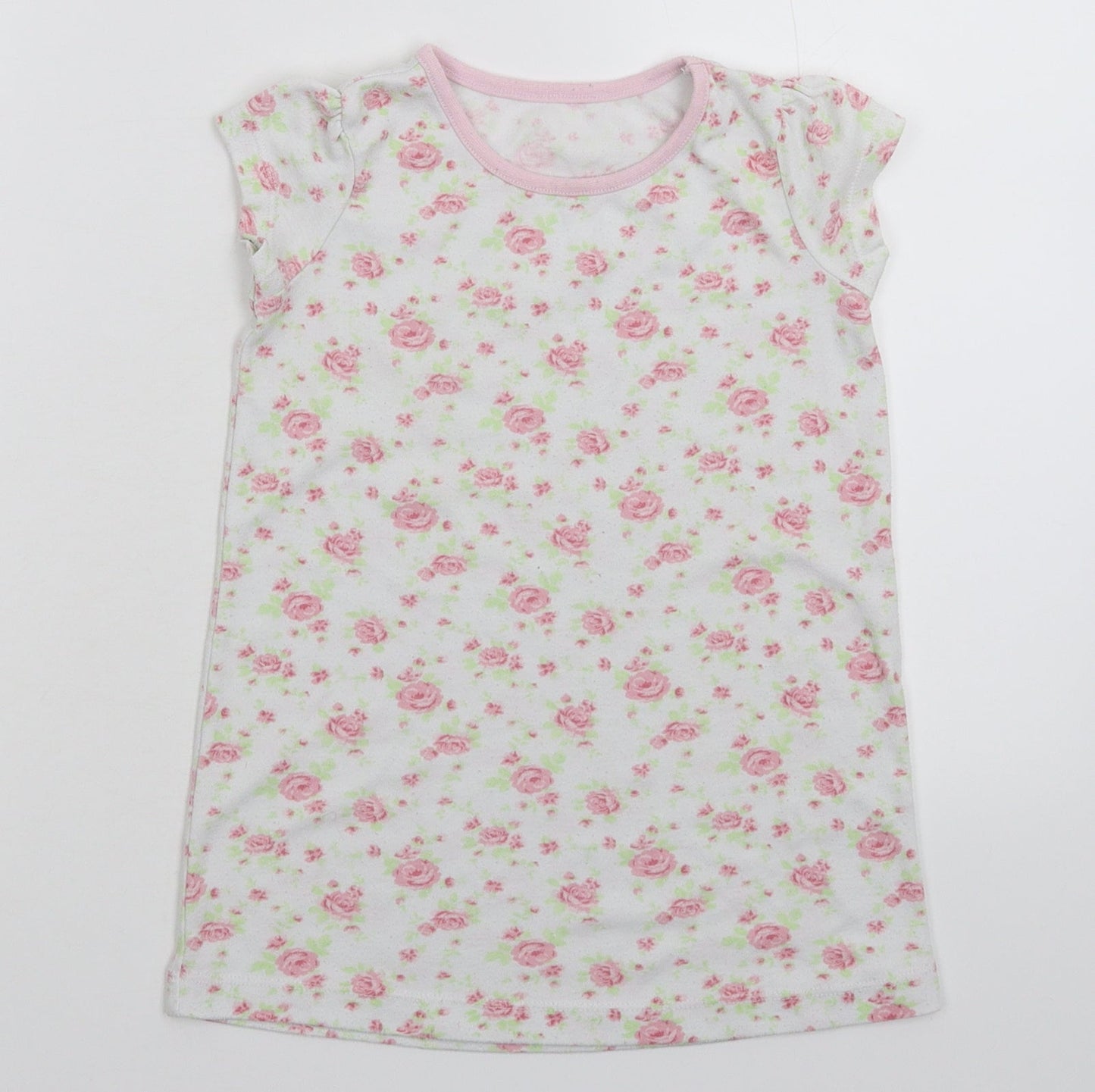 George Girls White Floral  T-Shirt Dress  Size 2-3 Years
