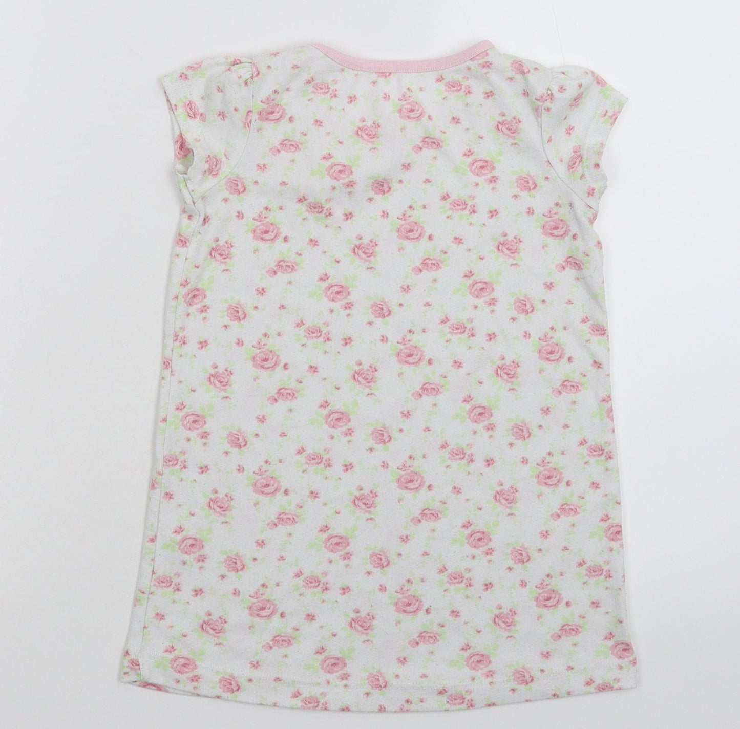 George Girls White Floral  T-Shirt Dress  Size 2-3 Years