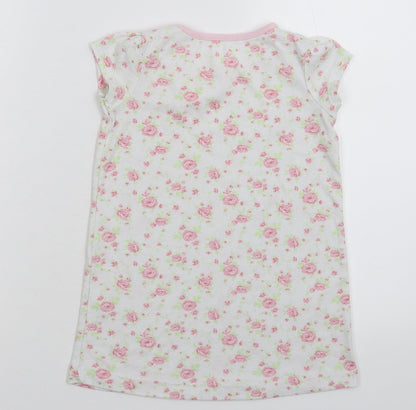 George Girls White Floral  T-Shirt Dress  Size 2-3 Years