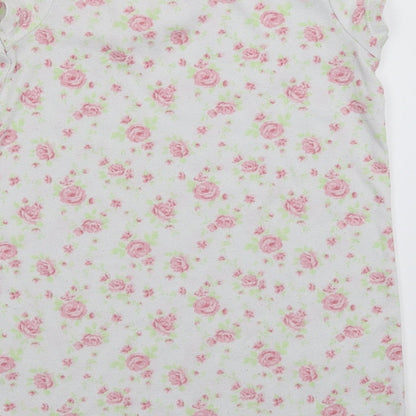 George Girls White Floral  T-Shirt Dress  Size 2-3 Years