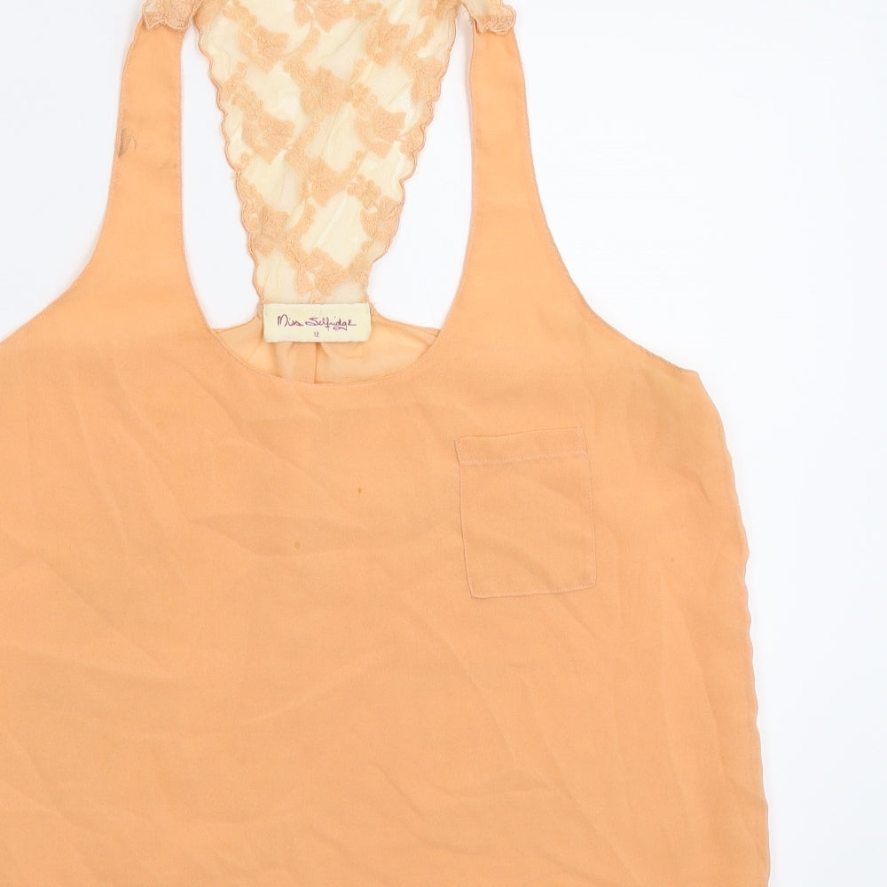 Miss Selfridge Womens Orange   Basic Tank Size 12