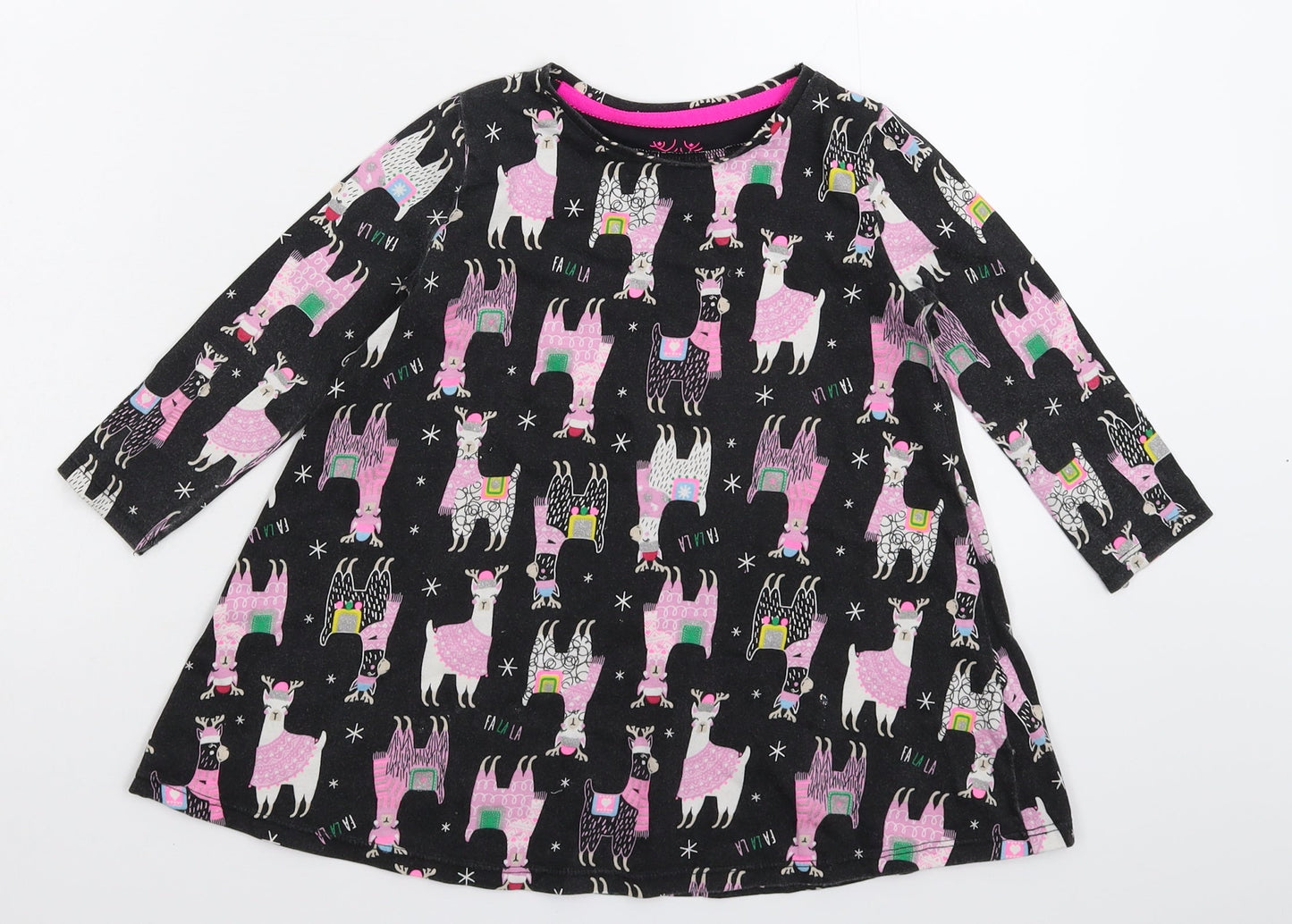 F&F Girls Black   T-Shirt Dress  Size 2-3 Years
