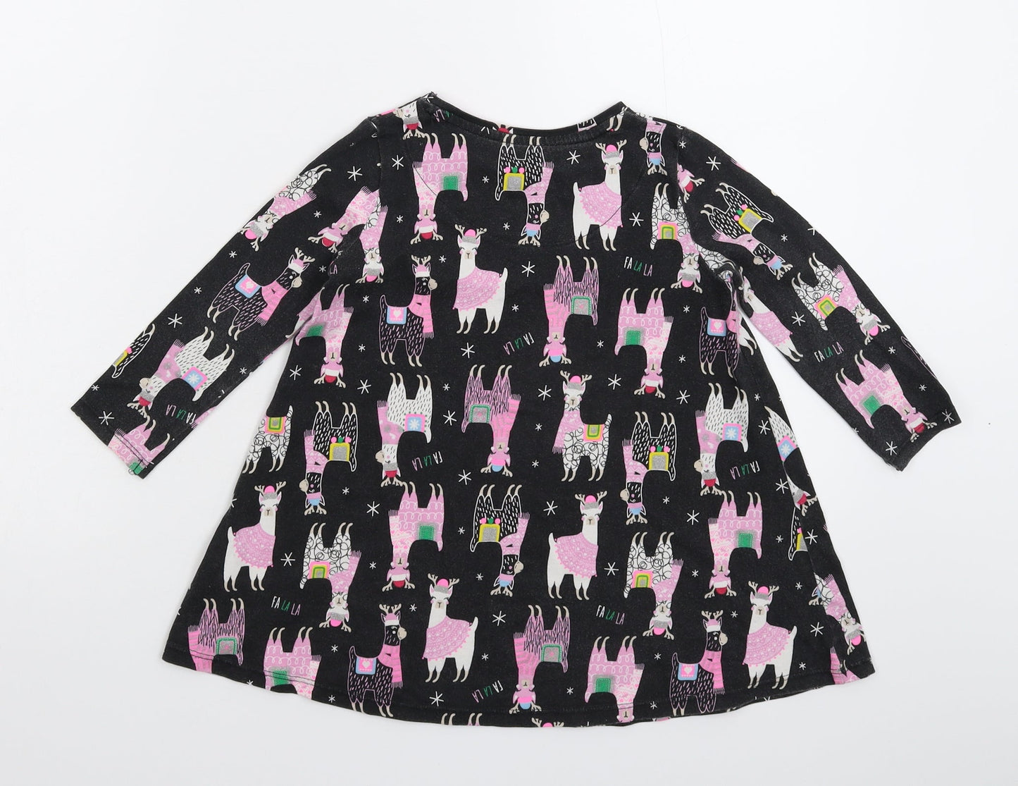 F&F Girls Black   T-Shirt Dress  Size 2-3 Years