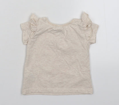 NEXT Girls Grey   Basic T-Shirt Size 3-6 Months