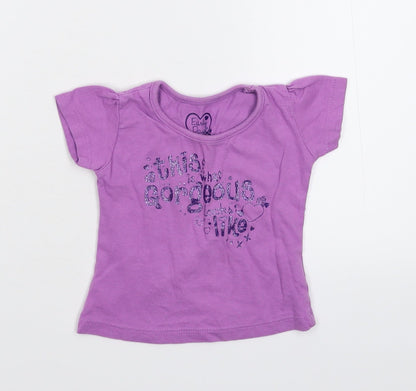 Earlydays Baby Purple   Basic T-Shirt Size 9-12 Months