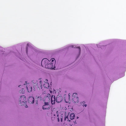 Earlydays Baby Purple   Basic T-Shirt Size 9-12 Months