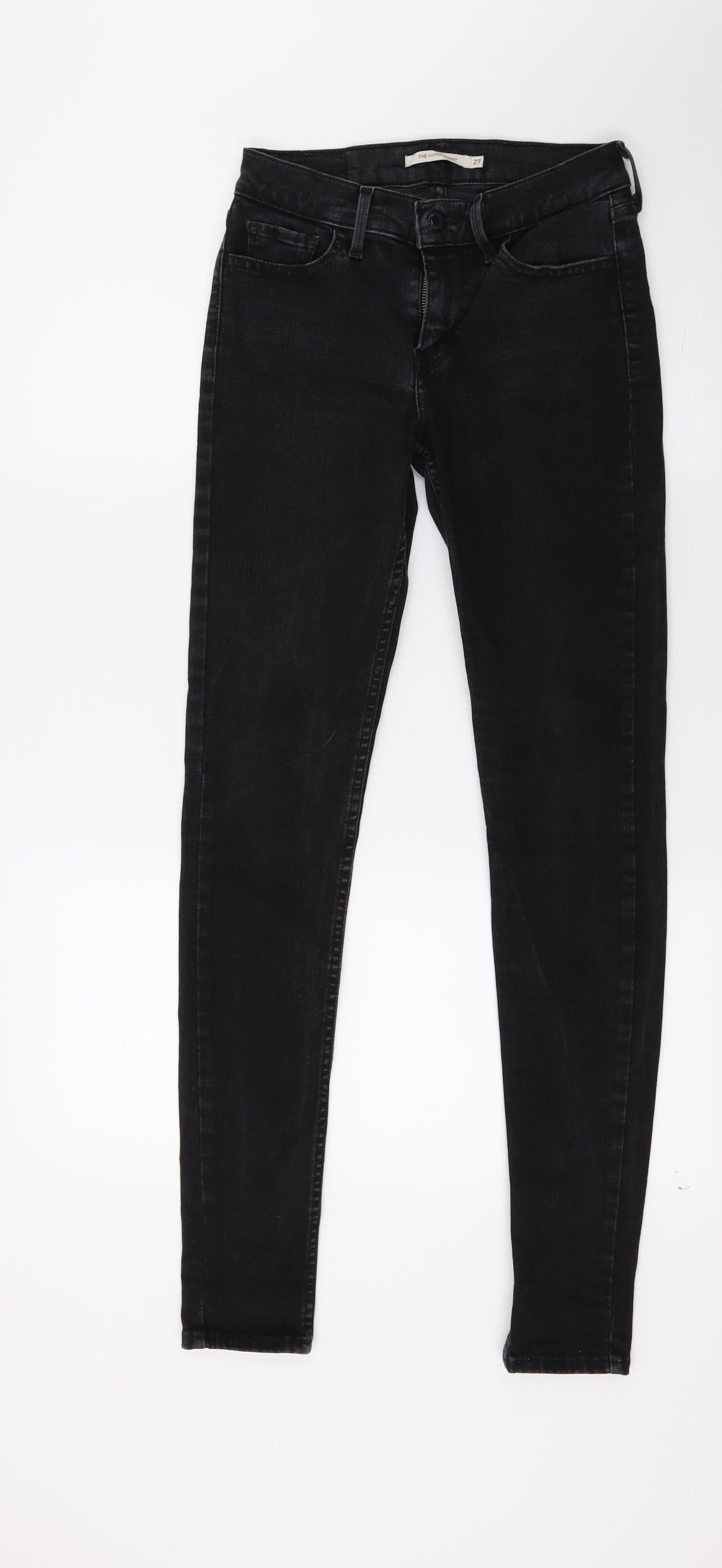 Womens UK Size 27 in H&M Regular Fit Skinny Black Jeans