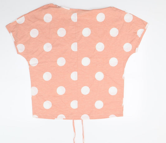 Capsule Womens Orange Polka Dot  Basic T-Shirt Size 10  - Drawstring Bottom