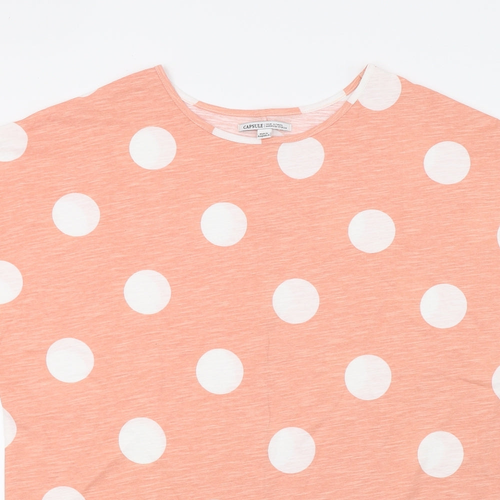 Capsule Womens Orange Polka Dot  Basic T-Shirt Size 10  - Drawstring Bottom