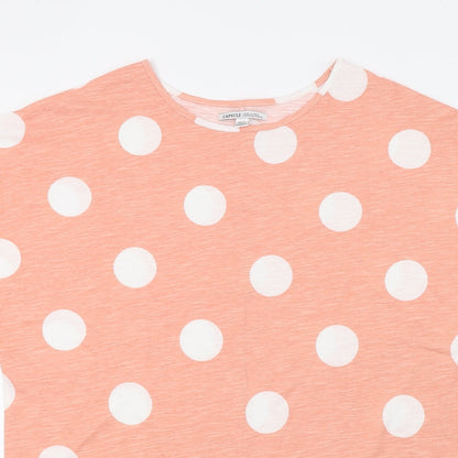Capsule Womens Orange Polka Dot  Basic T-Shirt Size 10  - Drawstring Bottom