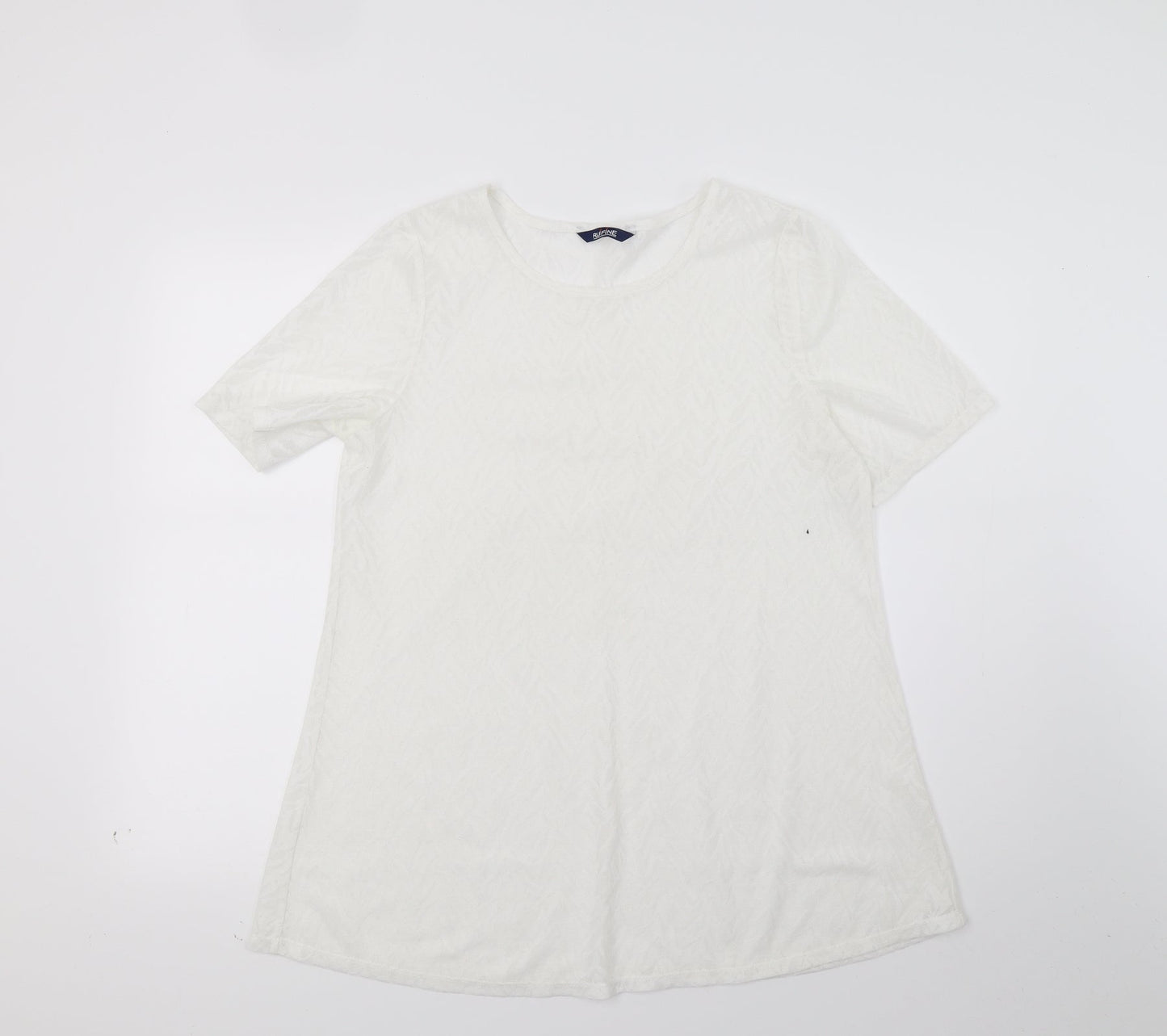Ruifine Womens White   Tunic T-Shirt Size M