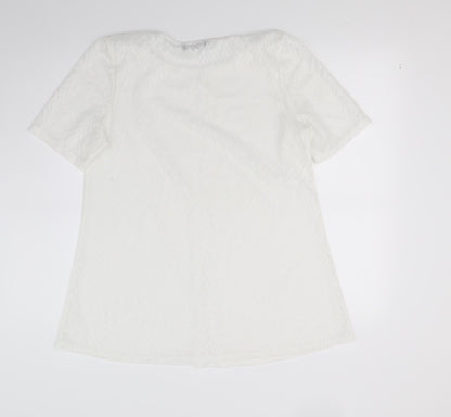 Ruifine Womens White   Tunic T-Shirt Size M