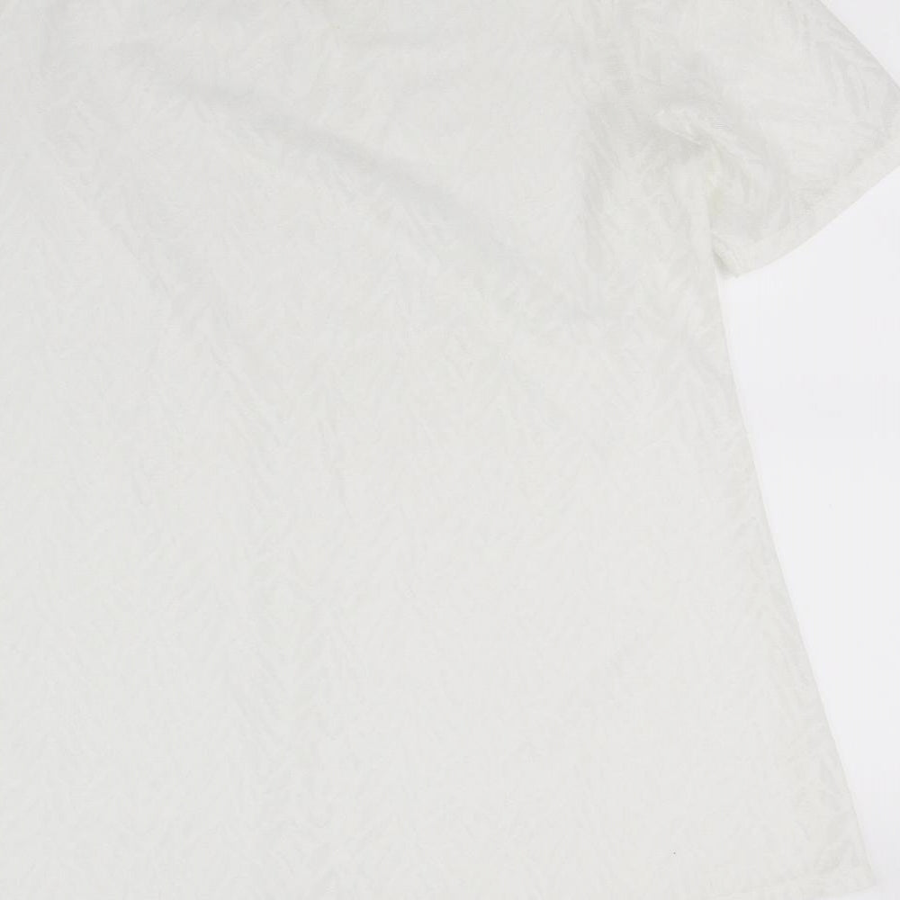 Ruifine Womens White   Tunic T-Shirt Size M