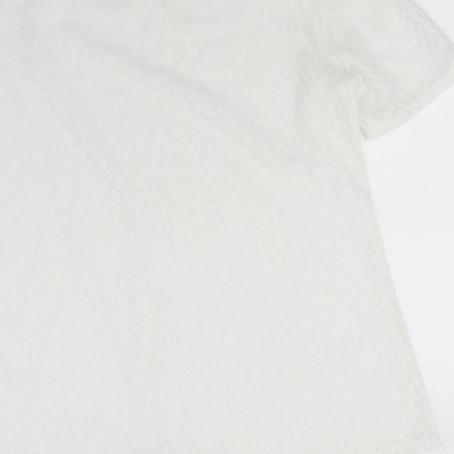 Ruifine Womens White   Tunic T-Shirt Size M