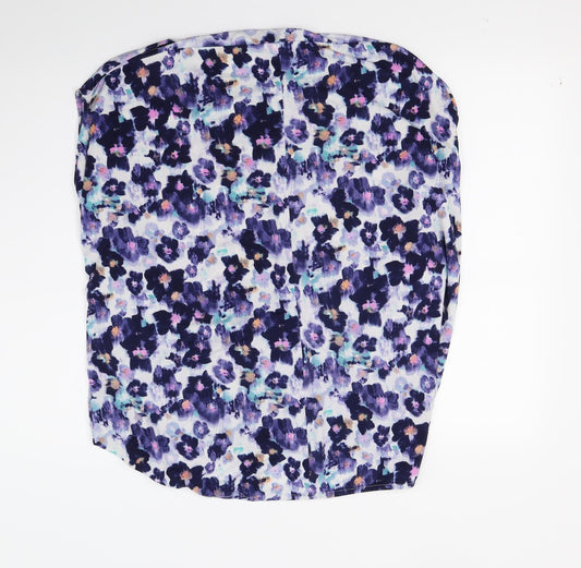 Definitions Womens Purple Floral  Basic Tank Size 10