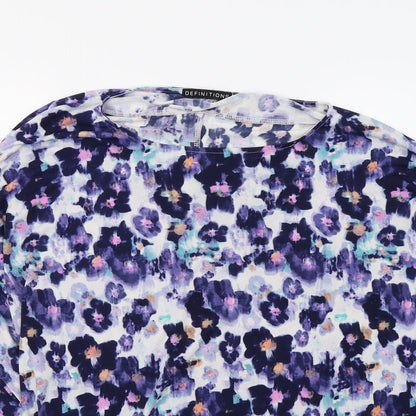 Definitions Womens Purple Floral  Basic Tank Size 10