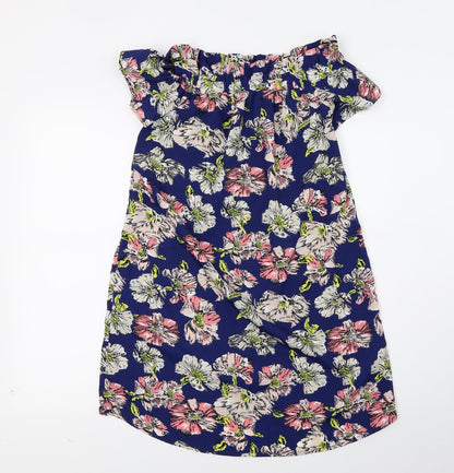Primark Womens Blue Floral  A-Line  Size 6