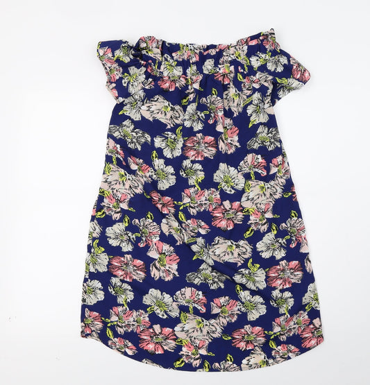 Primark Womens Blue Floral  A-Line  Size 6