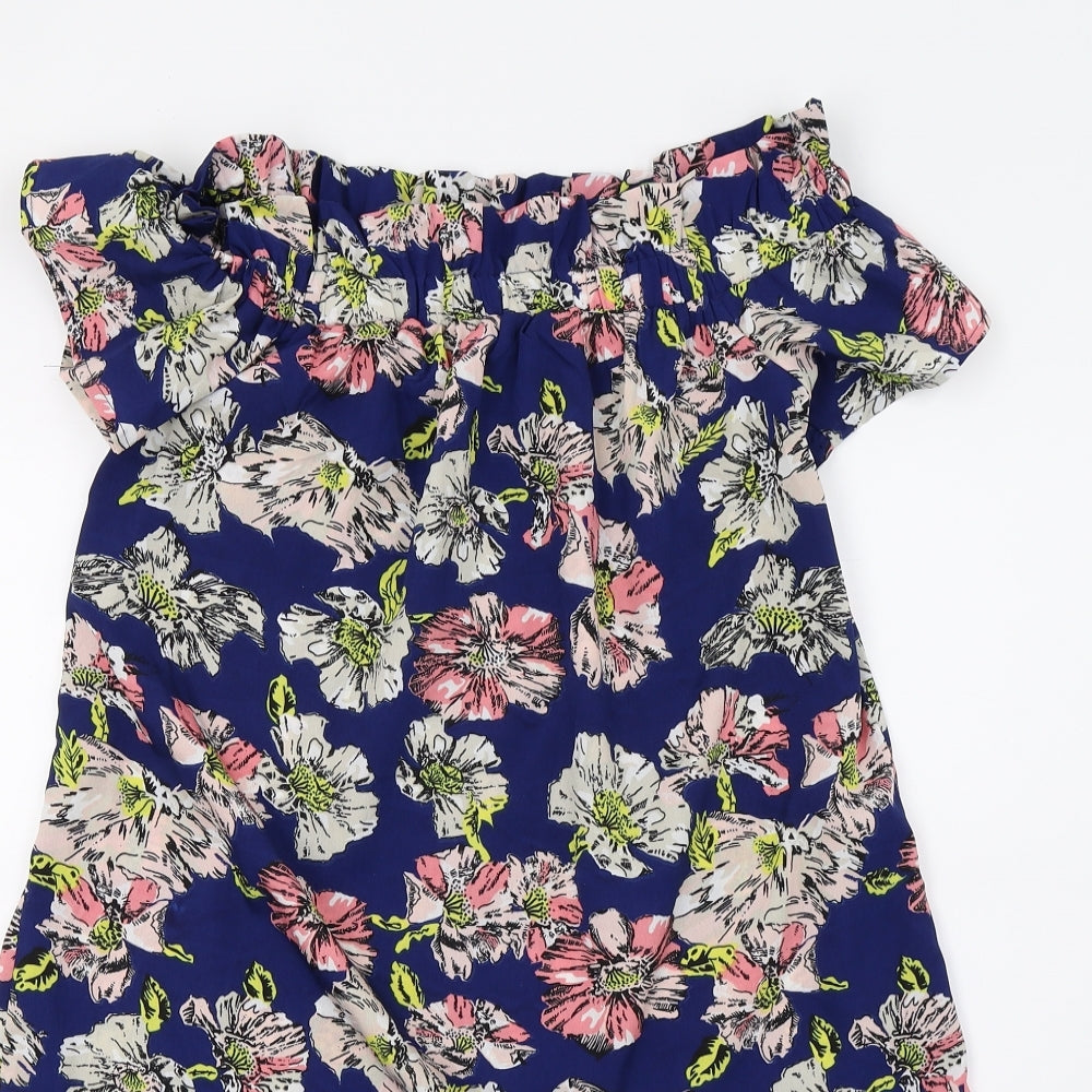 Primark Womens Blue Floral  A-Line  Size 6