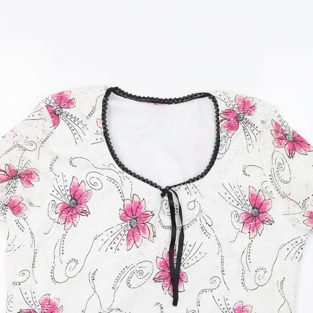Womens UK Size M Preworn White Basic Blouse
