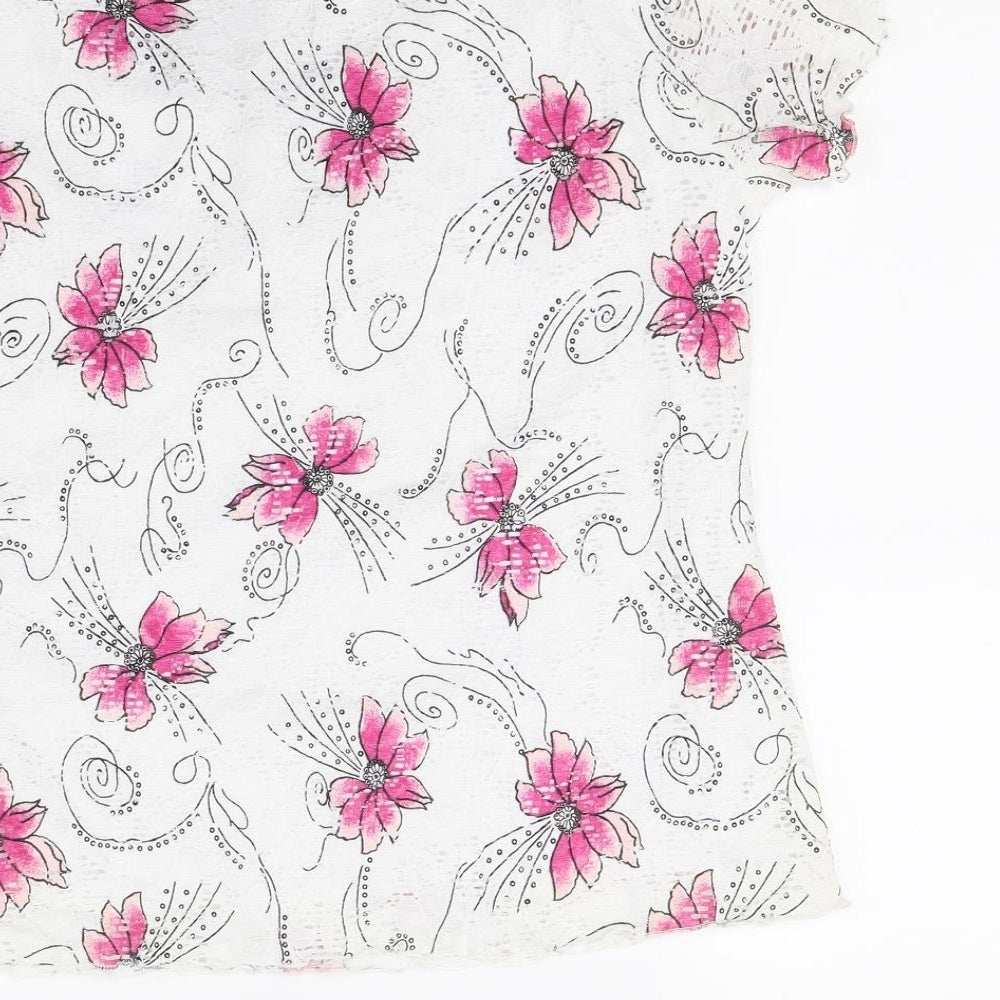 Womens UK Size M Preworn White Basic Blouse