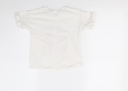 George Girls White  Jersey Basic T-Shirt Size 7 Years  - love