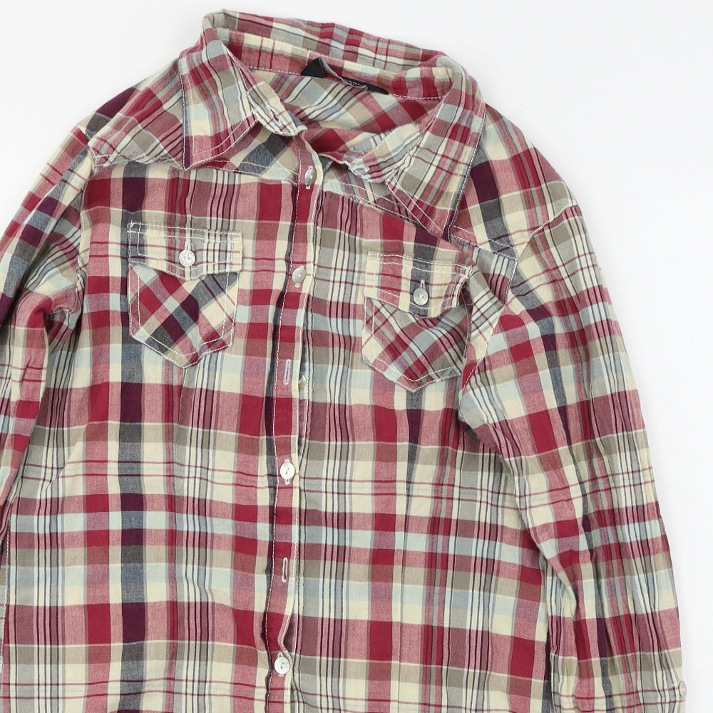 Dorothy Perkins  Womens Red Check  Basic Button-Up Size 10