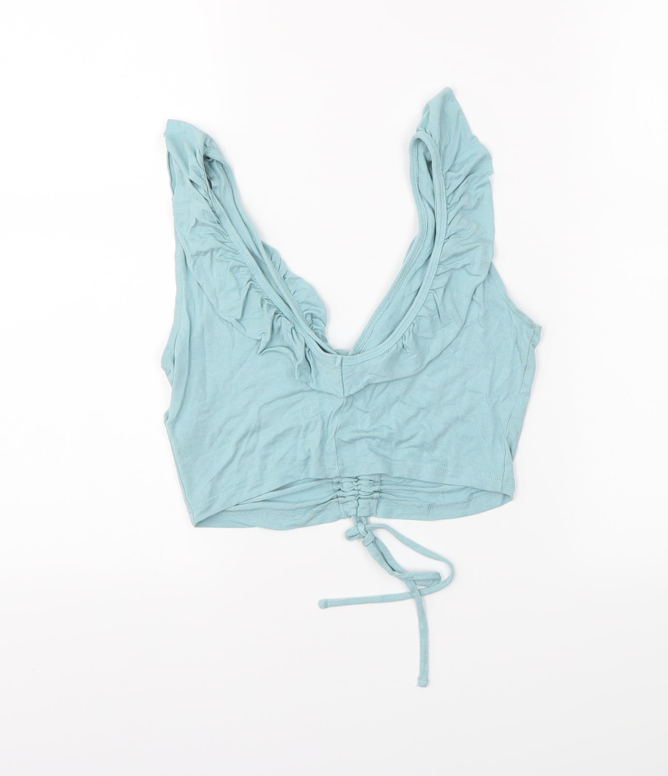 Womens UK Size 10 Topshop Blue Cropped Tank